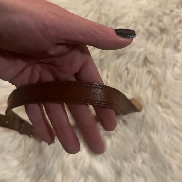 Dark Brown Genuine Leather Seamed Belt